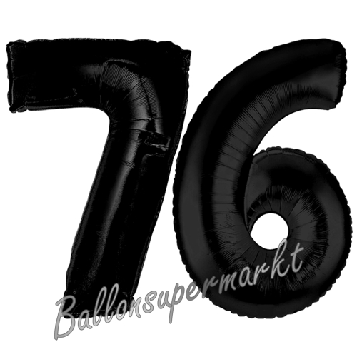 Folienballons-Zahlen-76-Schwarz-Luftballons-Geschenk-76.-Geburtstag-Jubilaeum-Firmenveranstaltung