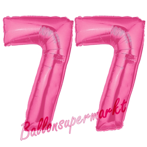 Folienballons-Zahlen-77-Pink-Luftballons-Geschenk-77.-Geburtstag-Jubilaeum-Firmenveranstaltung