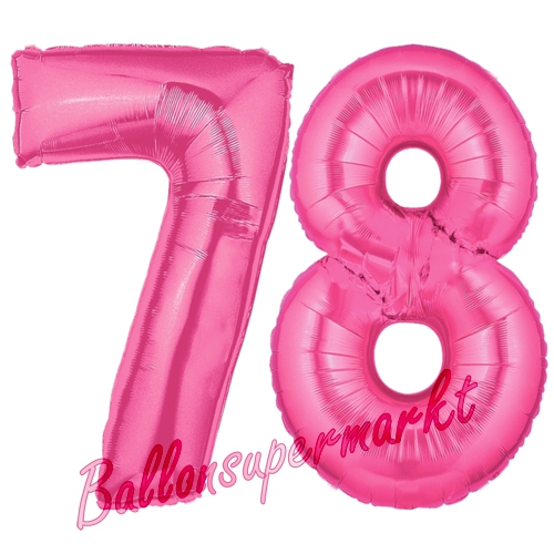 Folienballons-Zahlen-78-Pink-Luftballons-Geschenk-78.-Geburtstag-Jubilaeum-Firmenveranstaltung