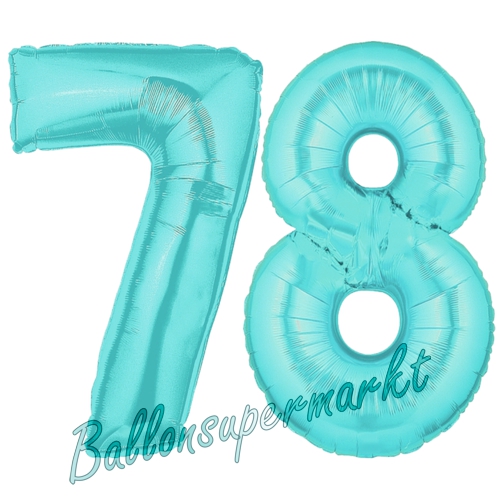 Folienballons-Zahlen-78-Tuerkis-Luftballons-Geschenk-78.-Geburtstag-Jubilaeum-Firmenveranstaltung