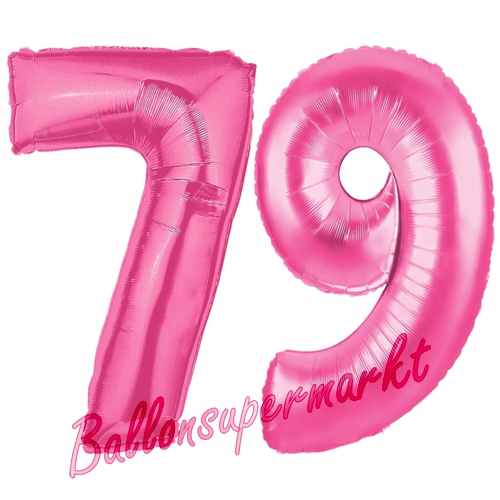 Folienballons-Zahlen-79-Pink-Luftballons-Geschenk-79.-Geburtstag-Jubilaeum-Firmenveranstaltung