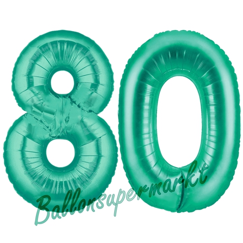 Folienballons-Zahlen-80-Aquamarin-Luftballons-Geschenk-80.-Geburtstag-Jubilaeum-Firmenveranstaltung