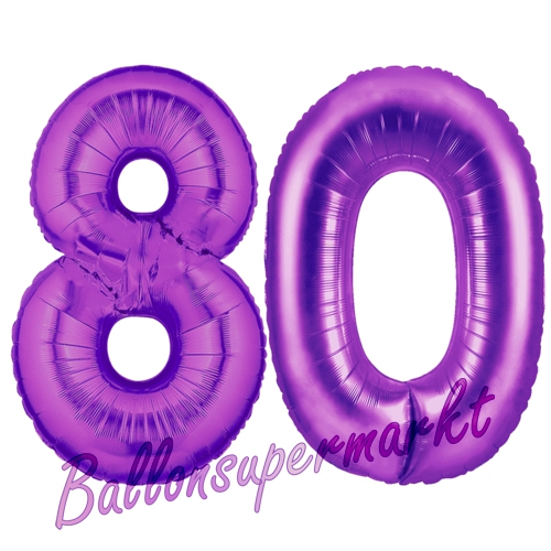 Folienballons-Zahlen-80-Lila-Luftballons-Geschenk-80.-Geburtstag-Jubilaeum-Firmenveranstaltung