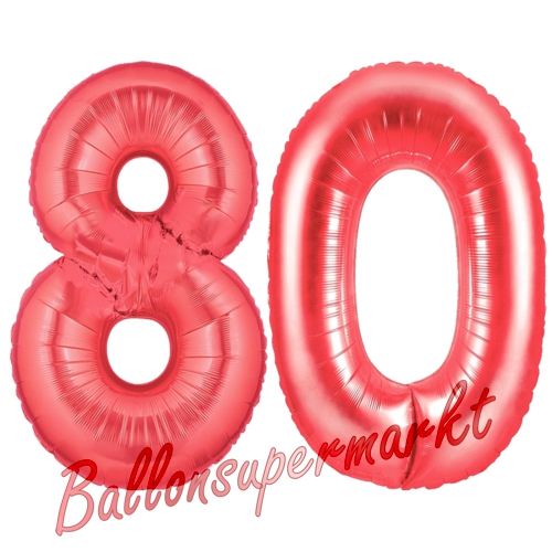 Folienballons-Zahlen-80-Rot-Luftballons-Geschenk-80.-Geburtstag-Jubilaeum-Firmenveranstaltung