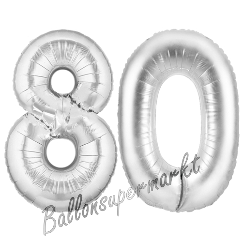 Folienballons-Zahlen-80-Silber-Luftballons-Geschenk-80.-Geburtstag-Jubilaeum-Firmenveranstaltung