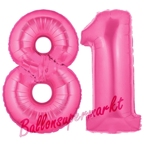 Folienballons-Zahlen-81-Pink-Luftballons-Geschenk-81.-Geburtstag-Jubilaeum-Firmenveranstaltung
