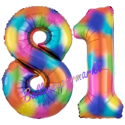 Folienballons-Zahlen-81-Regenbogen-Luftballons-Geschenk-81.-Geburtstag-Jubilaeum-Firmenveranstaltung