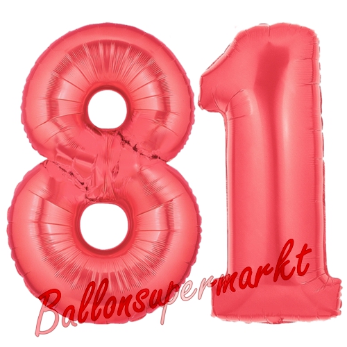Folienballons-Zahlen-81-Rot-Luftballons-Geschenk-81.-Geburtstag-Jubilaeum-Firmenveranstaltung