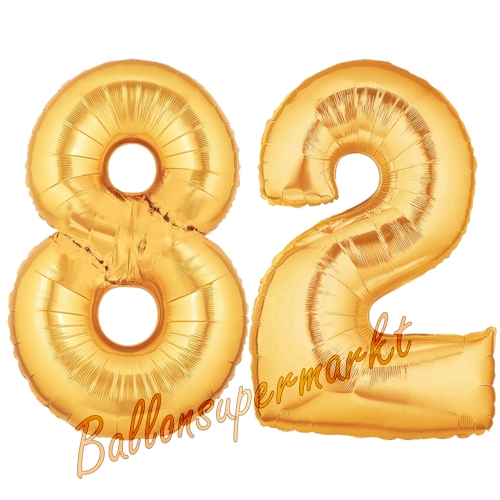Folienballons-Zahlen-82-Gold-Luftballons-Geschenk-82.-Geburtstag-Jubilaeum-Firmenveranstaltung