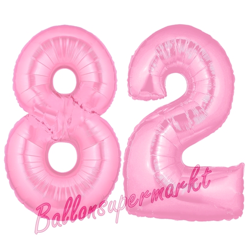 Folienballons-Zahlen-82-Rosa-Luftballons-Geschenk-82.-Geburtstag-Jubilaeum-Firmenveranstaltung