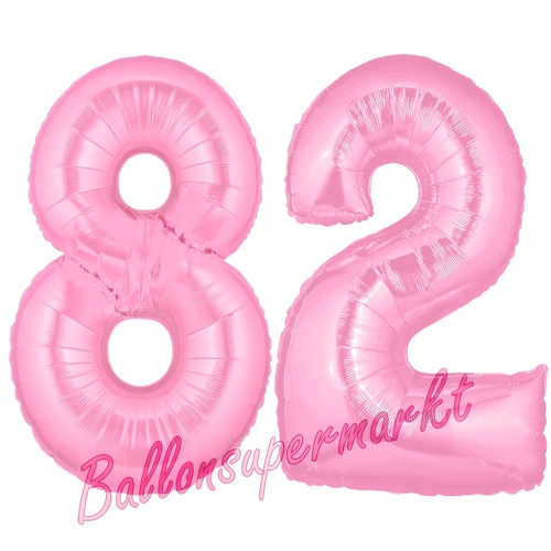 Folienballons-Zahlen-82-Rosa-Luftballons-Geschenk-82.-Geburtstag-Jubilaeum-Firmenveranstaltung