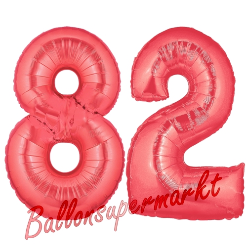 Folienballons-Zahlen-82-Rot-Luftballons-Geschenk-82.-Geburtstag-Jubilaeum-Firmenveranstaltung