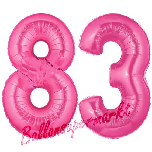 Folienballons-Zahlen-83-Pink-Luftballons-Geschenk-83.-Geburtstag-Jubilaeum-Firmenveranstaltung