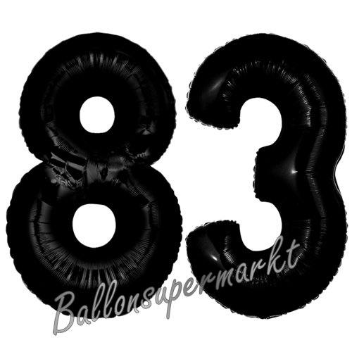 Folienballons-Zahlen-83-Schwarz-Luftballons-Geschenk-83.-Geburtstag-Jubilaeum-Firmenveranstaltung