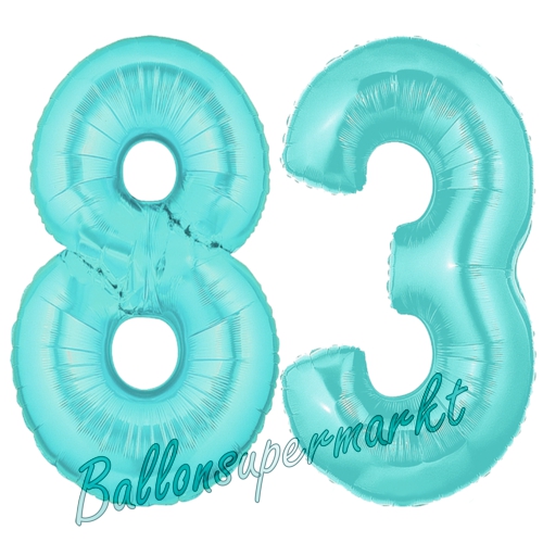 Folienballons-Zahlen-83-Tuerkis-Luftballons-Geschenk-83.-Geburtstag-Jubilaeum-Firmenveranstaltung