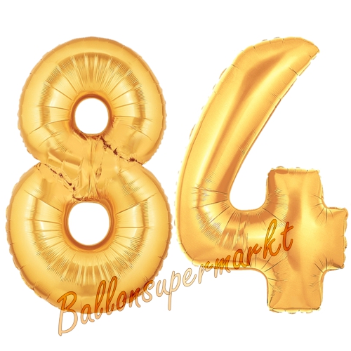 Folienballons-Zahlen-84-Gold-Luftballons-Geschenk-84.-Geburtstag-Jubilaeum-Firmenveranstaltung