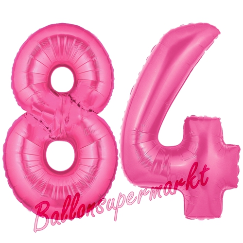 Folienballons-Zahlen-84-Pink-Luftballons-Geschenk-84.-Geburtstag-Jubilaeum-Firmenveranstaltung
