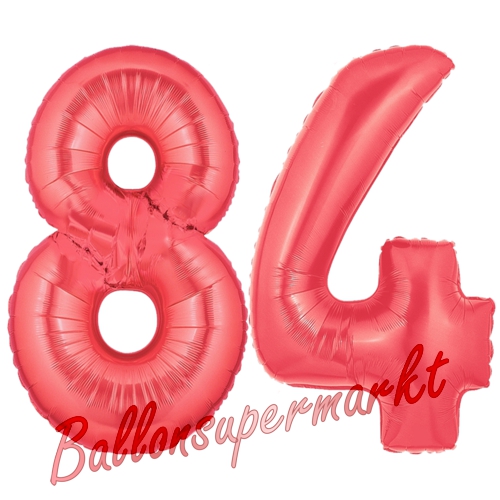 Folienballons-Zahlen-84-Rot-Luftballons-Geschenk-84.-Geburtstag-Jubilaeum-Firmenveranstaltung
