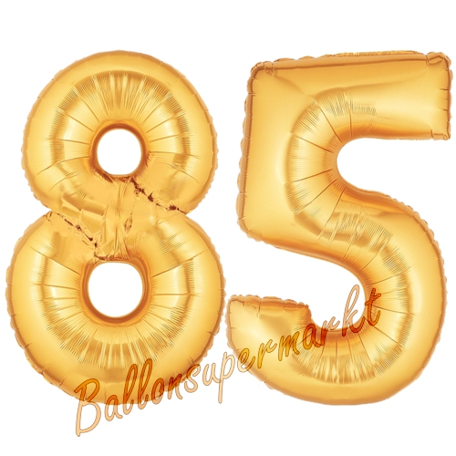 Folienballons-Zahlen-85-Gold-Luftballons-Geschenk-85.-Geburtstag-Jubilaeum-Firmenveranstaltung