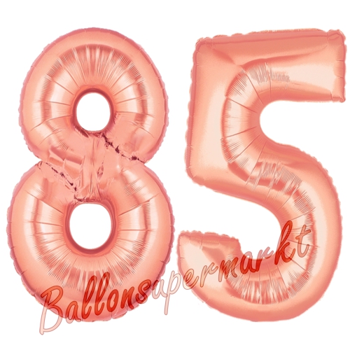 Folienballons-Zahlen-85-Rosegold-Luftballons-Geschenk-85.-Geburtstag-Jubilaeum-Firmenveranstaltung