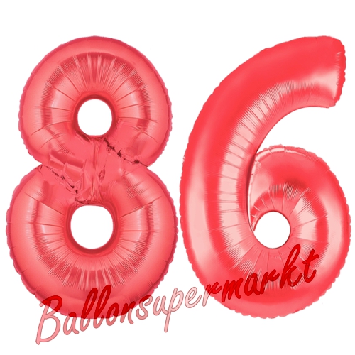 Folienballons-Zahlen-86-Rot-Luftballons-Geschenk-86.-Geburtstag-Jubilaeum-Firmenveranstaltung