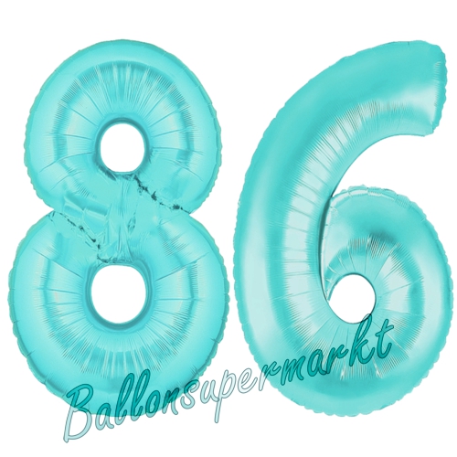 Folienballons-Zahlen-86-Tuerkis-Luftballons-Geschenk-86.-Geburtstag-Jubilaeum-Firmenveranstaltung