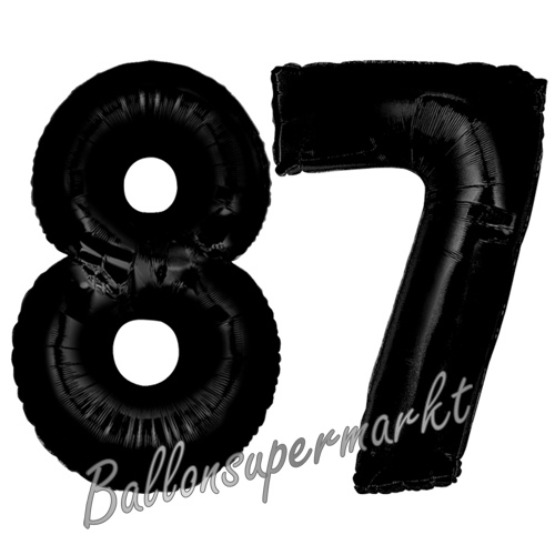 Folienballons-Zahlen-87-Schwarz-Luftballons-Geschenk-87.-Geburtstag-Jubilaeum-Firmenveranstaltung
