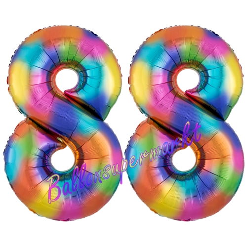Folienballons-Zahlen-88-Regenbogen-Luftballons-Geschenk-88.-Geburtstag-Jubilaeum-Firmenveranstaltung