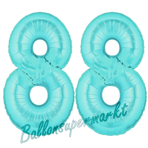 Folienballons-Zahlen-88-Tuerkis-Luftballons-Geschenk-88.-Geburtstag-Jubilaeum-Firmenveranstaltung
