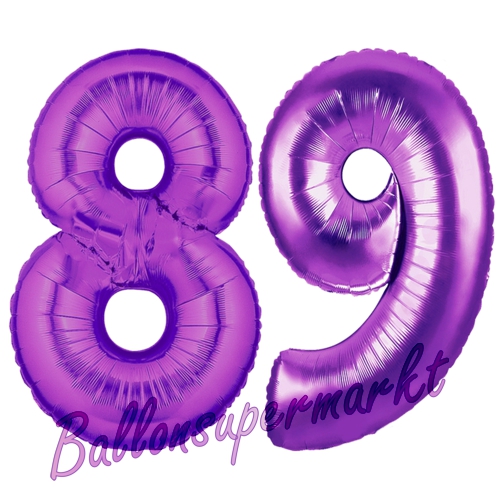 Folienballons-Zahlen-89-Lila-Luftballons-Geschenk-89.-Geburtstag-Jubilaeum-Firmenveranstaltung
