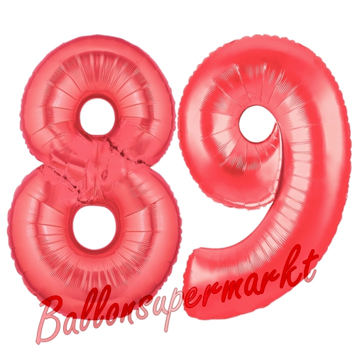 Folienballons-Zahlen-89-Rot-Luftballons-Geschenk-89.-Geburtstag-Jubilaeum-Firmenveranstaltung