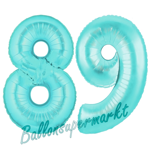 Folienballons-Zahlen-89-Tuerkis-Luftballons-Geschenk-89.-Geburtstag-Jubilaeum-Firmenveranstaltung