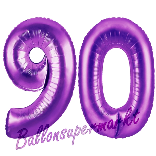 Folienballons-Zahlen-90-Lila-Luftballons-Geschenk-90.-Geburtstag-Jubilaeum-Firmenveranstaltung