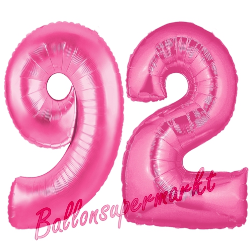 Folienballons-Zahlen-92-Pink-Luftballons-Geschenk-92.-Geburtstag-Jubilaeum-Firmenveranstaltung