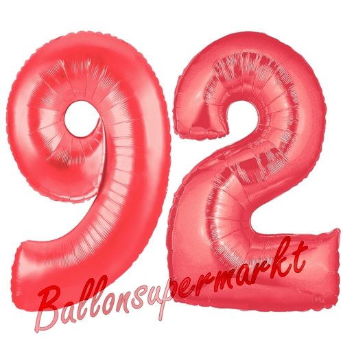Folienballons-Zahlen-92-Rot-Luftballons-Geschenk-92.-Geburtstag-Jubilaeum-Firmenveranstaltung