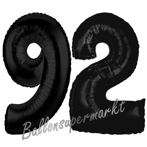 Folienballons-Zahlen-92-Schwarz-Luftballons-Geschenk-92.-Geburtstag-Jubilaeum-Firmenveranstaltung