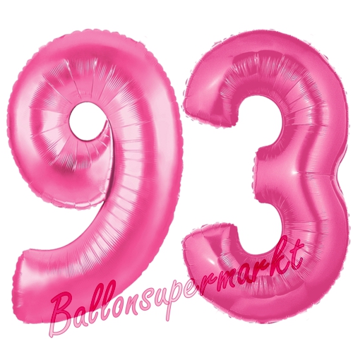 Folienballons-Zahlen-93-Pink-Luftballons-Geschenk-93.-Geburtstag-Jubilaeum-Firmenveranstaltung