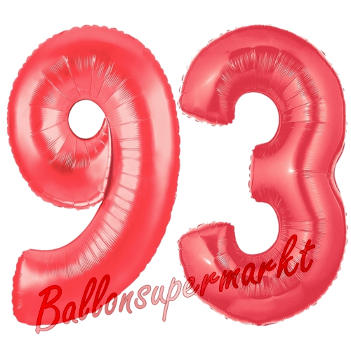 Folienballons-Zahlen-93-Rot-Luftballons-Geschenk-93.-Geburtstag-Jubilaeum-Firmenveranstaltung