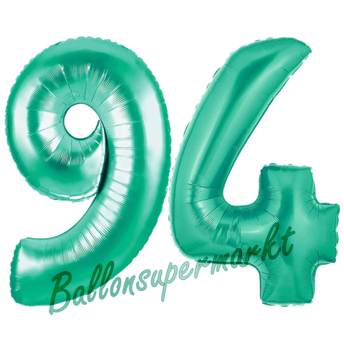 Folienballons-Zahlen-94-Aquamarin-Luftballons-Geschenk-94.-Geburtstag-Jubilaeum-Firmenveranstaltung