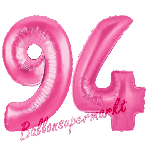 Folienballons-Zahlen-94-Pink-Luftballons-Geschenk-94.-Geburtstag-Jubilaeum-Firmenveranstaltung