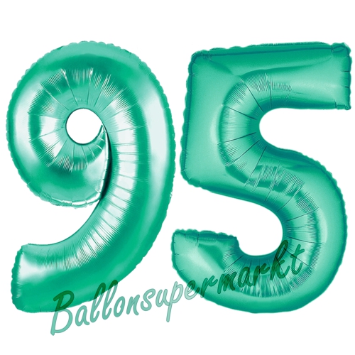 Folienballons-Zahlen-95-Aquamarin-Luftballons-Geschenk-95.-Geburtstag-Jubilaeum-Firmenveranstaltung