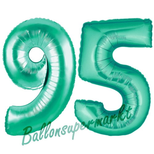 Folienballons-Zahlen-95-Aquamarin-Luftballons-Geschenk-95.-Geburtstag-Jubilaeum-Firmenveranstaltung
