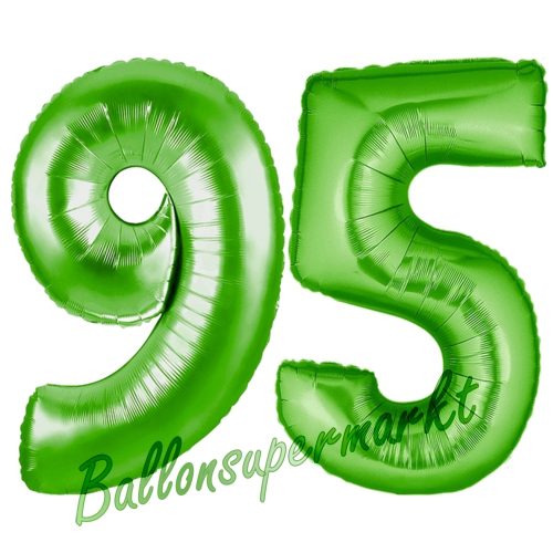 Folienballons-Zahlen-95-Gruen-Luftballons-Geschenk-95.-Geburtstag-Jubilaeum-Firmenveranstaltung