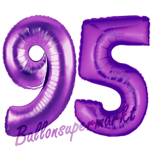 Folienballons-Zahlen-95-Lila-Luftballons-Geschenk-95.-Geburtstag-Jubilaeum-Firmenveranstaltung