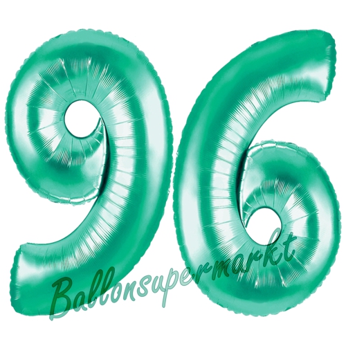 Folienballons-Zahlen-96-Aquamarin-Luftballons-Geschenk-96.-Geburtstag-Jubilaeum-Firmenveranstaltung