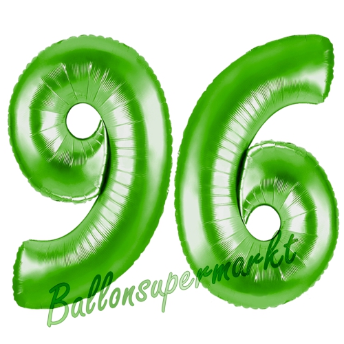 Folienballons-Zahlen-96-Gruen-Luftballons-Geschenk-96.-Geburtstag-Jubilaeum-Firmenveranstaltung