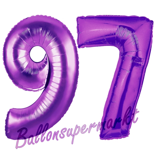 Folienballons-Zahlen-97-Lila-Luftballons-Geschenk-97.-Geburtstag-Jubilaeum-Firmenveranstaltung