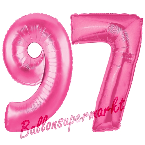 Folienballons-Zahlen-97-Pink-Luftballons-Geschenk-97.-Geburtstag-Jubilaeum-Firmenveranstaltung