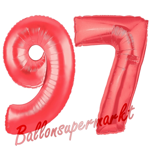 Folienballons-Zahlen-97-Rot-Luftballons-Geschenk-97.-Geburtstag-Jubilaeum-Firmenveranstaltung