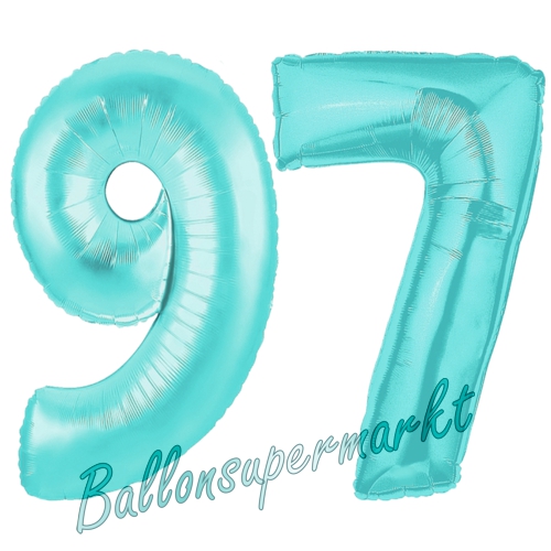 Folienballons-Zahlen-97-Tuerkis-Luftballons-Geschenk-97.-Geburtstag-Jubilaeum-Firmenveranstaltung